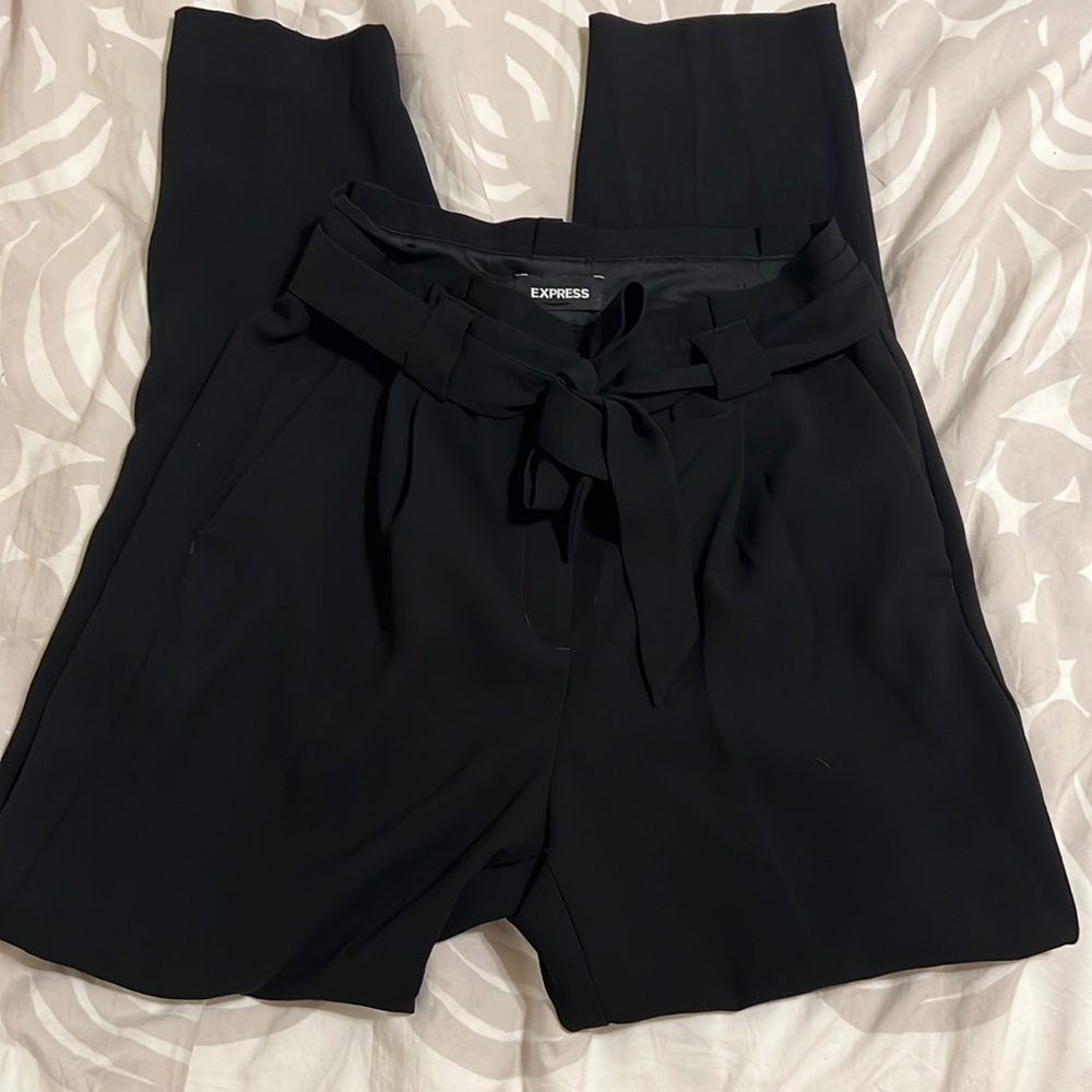 Express tie ankle dress pants high rise